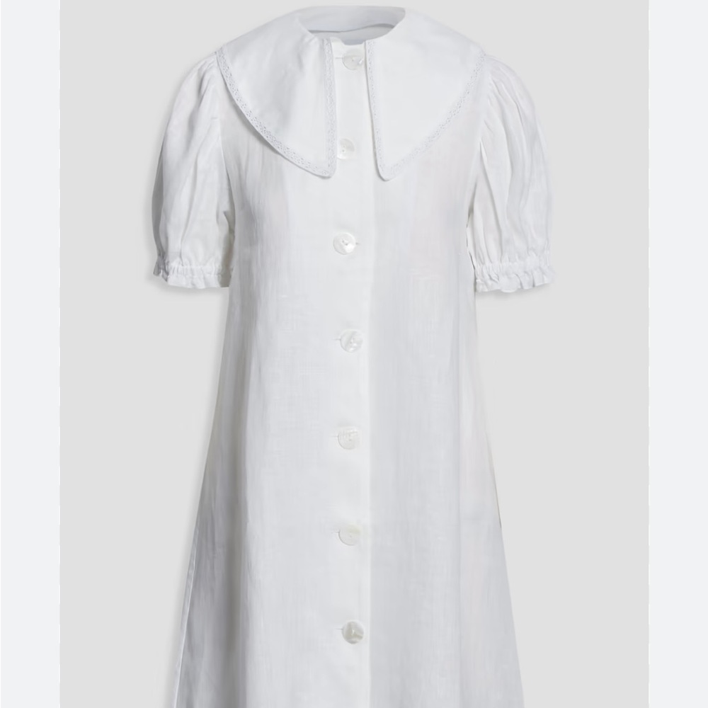NWT Sleeper Marie Lace trimmed dress in white